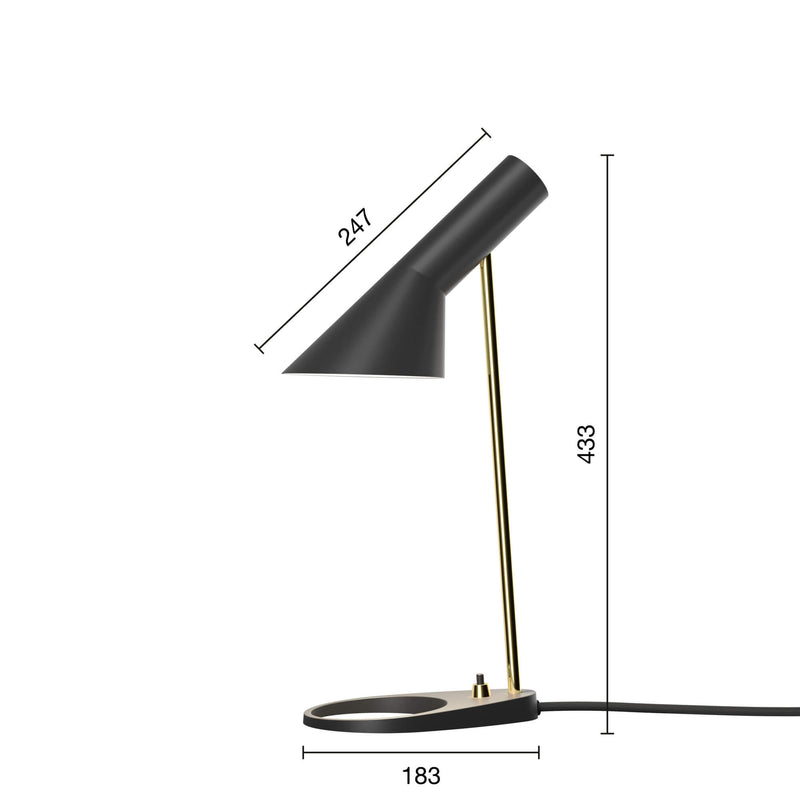 Louis Poulsen ルイスポールセン AJミニ テーブル ブラック/真鍮ポリッシュ（無塗装）AJ MINI TABLE BLACK/BRASS テーブルライト【正規品】3年保証ルイスポールセン、レクリントなどの北欧照明、アルテミデ、フロスなどのデザイナーズ照明、イサムノグチの和風照明を通販します。照明器具を販売するネットショップ！送料無料！