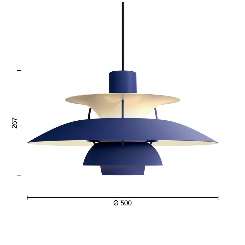 ≪特典付≫Louis Poulsen（ルイスポールセン）ペンダント照明 PH 5 モノクローム・ダスティー・インディゴ(LED電球付) PH 5 Monochrome Dusty Indigo【正規品】 ★プレゼント付 3年保証