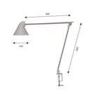 ルイスポールセン Louis Poulsen NJP Table ライト・アルミ・グレー テーブルランプ NJP テーブルランプ クランプ式【正規品】 【送料無料】　ルイスポールセン、レクリントなどの北欧照明、アルテミデ、フロスなどのデザイナーズ照明、イサムノグチの和風照明を通販します。照明器具を販売するネットショップ！送料無料！