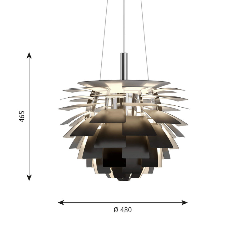 PH Artichoke アーティチョーク φ480 ブラック(黒) E26 ルイスポールセン Louis Poulsen 　ルイスポールセン、レクリントなどの北欧照明、アルテミデ、フロスなどのデザイナーズ照明、イサムノグチの和風照明を通販します。照明器具を販売するネットショップ！送料無料！